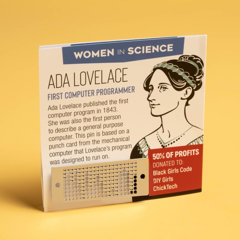 Ada Lovelace Pin on card