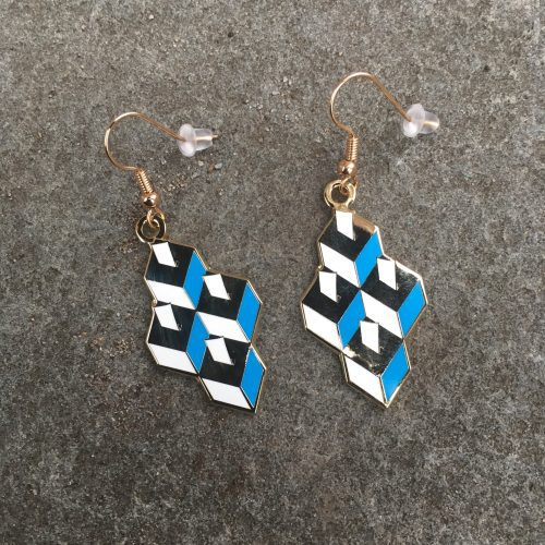 Ballot Box Drop Earrings blue on rock