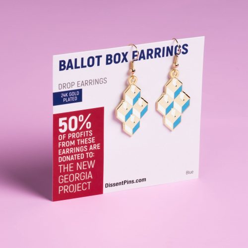 Ballot Box Drop Earrings blue on card 0a2fb0c3 65b8 4877 9926 ce5cce433d9e