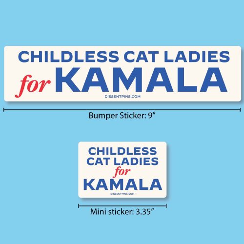 Childless Cat Ladies size comparison mock ups