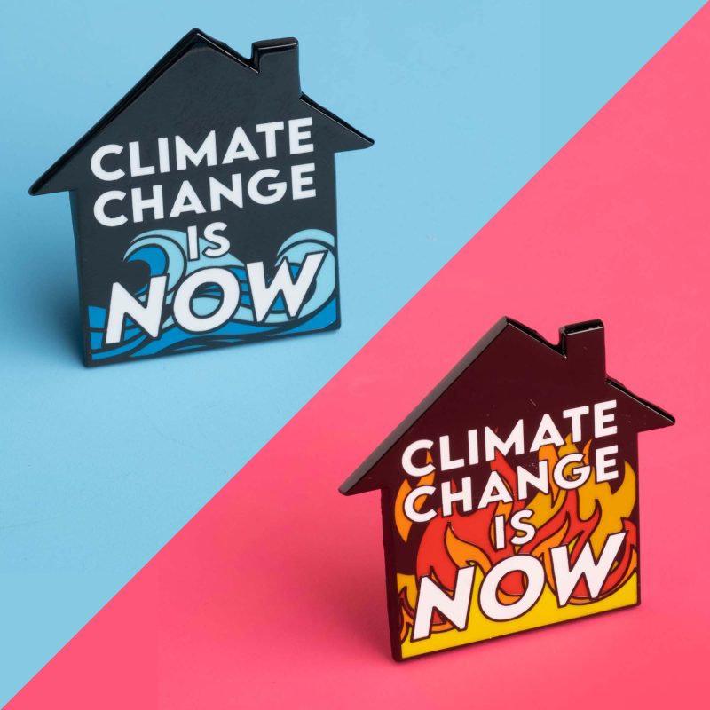 ClimateChangeisNowFloodPins bothoncolor