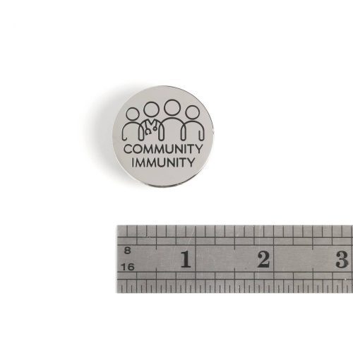 Community Immunity Badge Pin with ruler