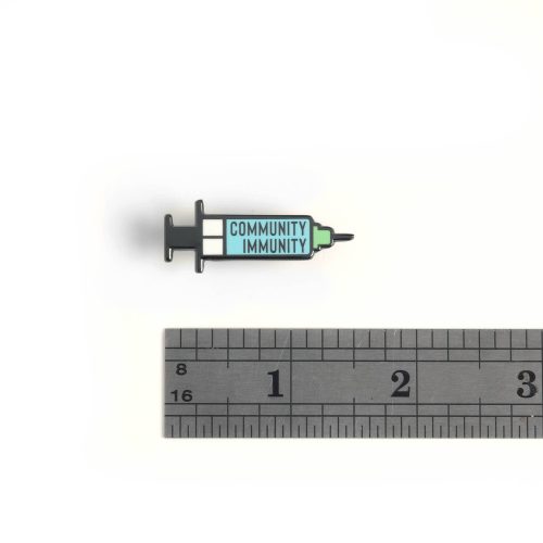 Community Immunity Syringe Pin with ruler