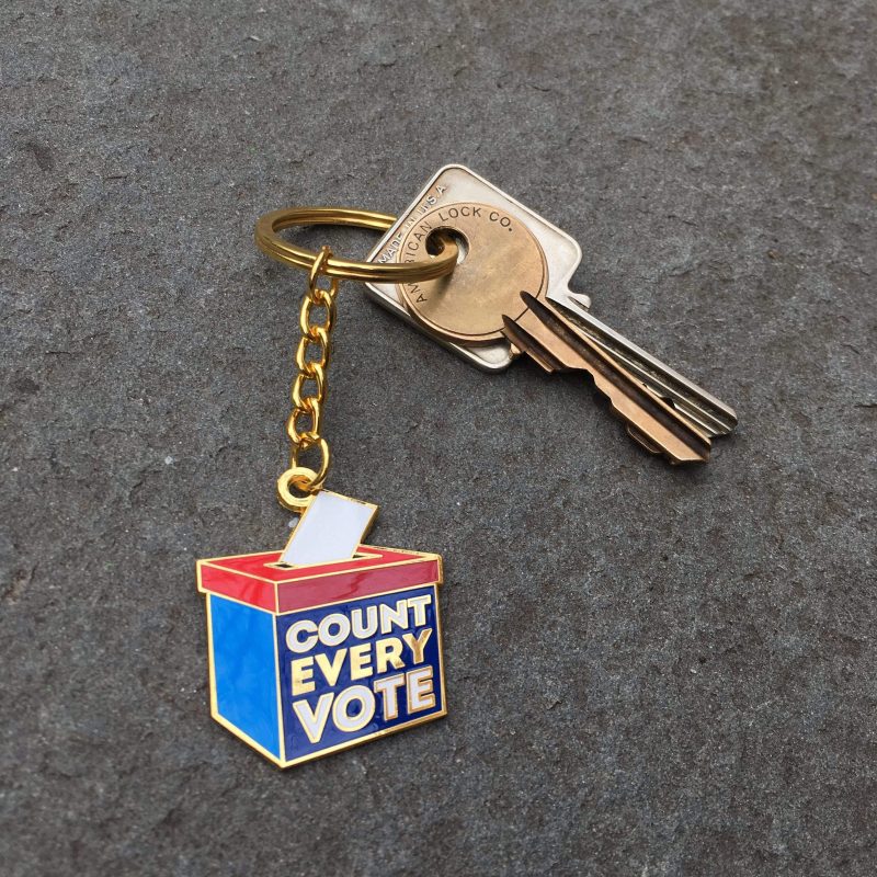 Count Every Vote Keychain with keys