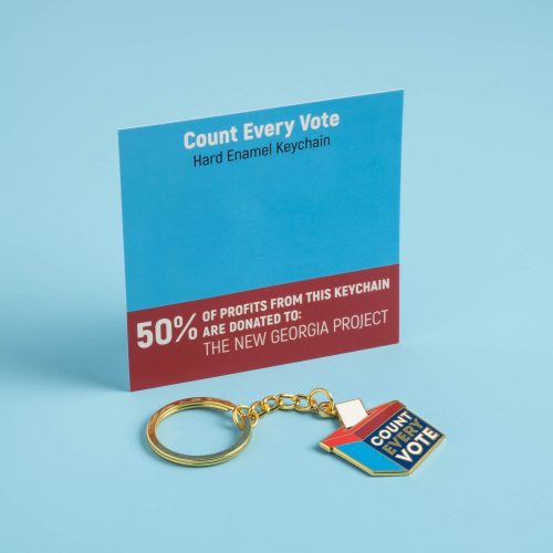 Count Every Vote Keychain with card