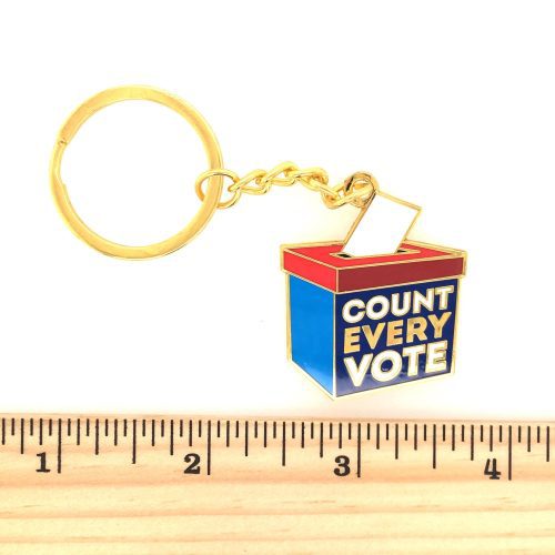 Count Every Vote Keychain with ruler