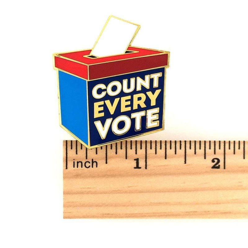 Count Every Vote Pin with ruler