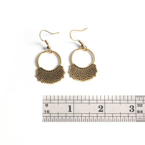 Dissent Collar Hook and Hoop Earrings 24k with ruler