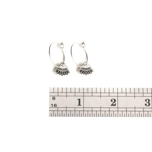 Dissent Collar Hoop and Charm Earrings with ruler