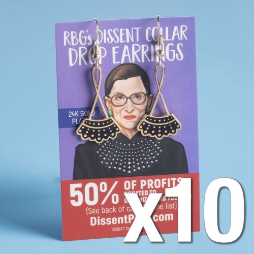 Dissent Collar drop earrings 24k x10