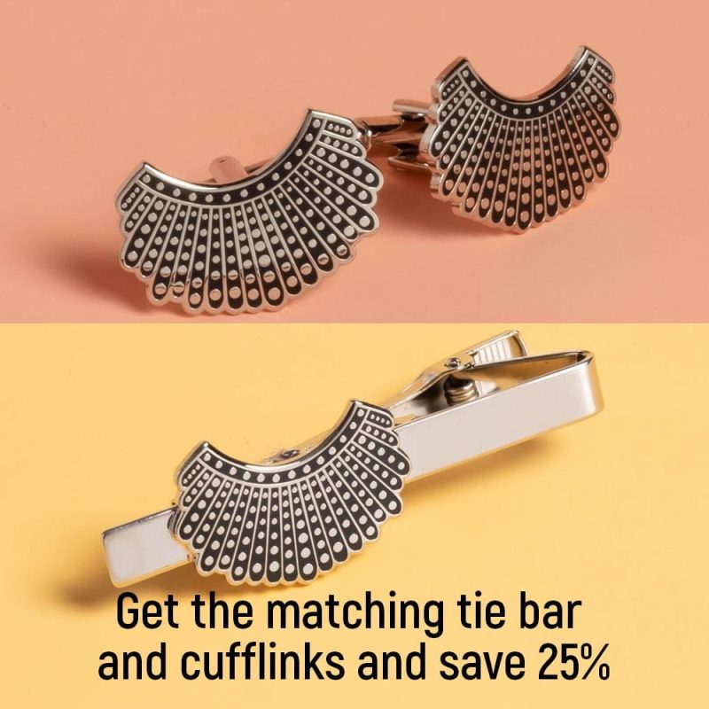 Dissent Collar tiebar and cufflinks set left