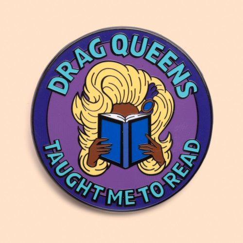 DragQueensTaughtMeToReadPin purple onbeige1500x1500