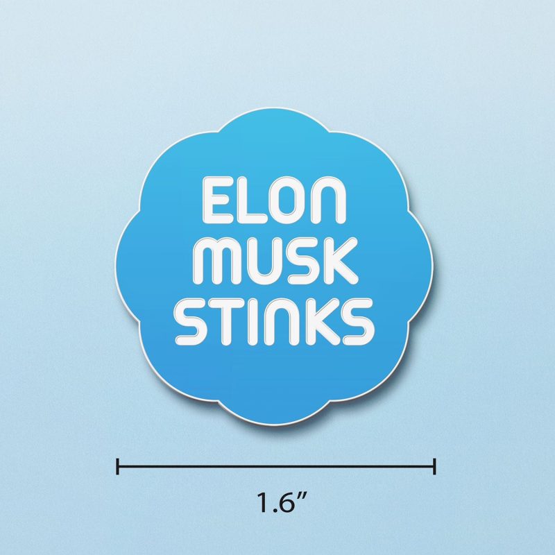 Elon Musk Stinks Pin Mock up with measure 1500x1500 1