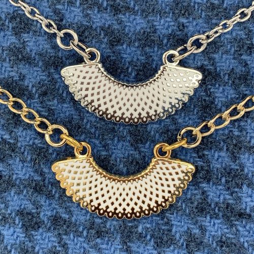 FavoriteCollarNecklacegoldandsilveronblue