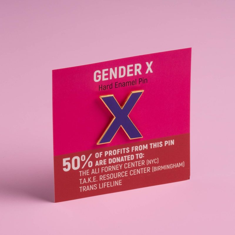 Gender X Pin on card