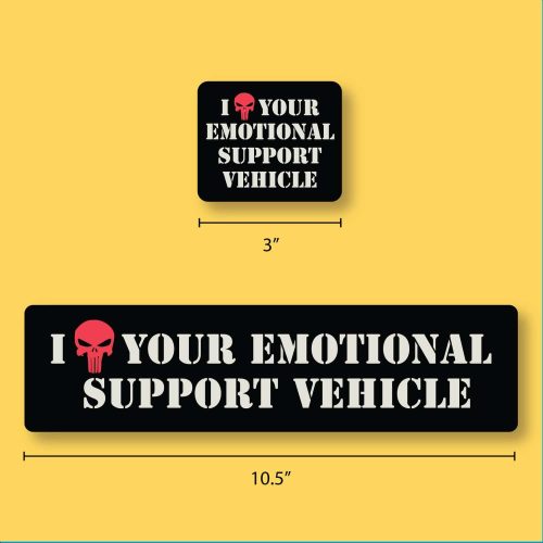 I heart Your Emotional Support Vehicle mock up measures