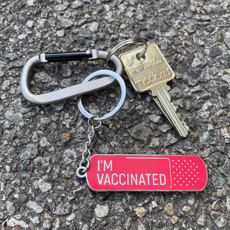 I mVaccinatedKeychain keysonconcretecropped