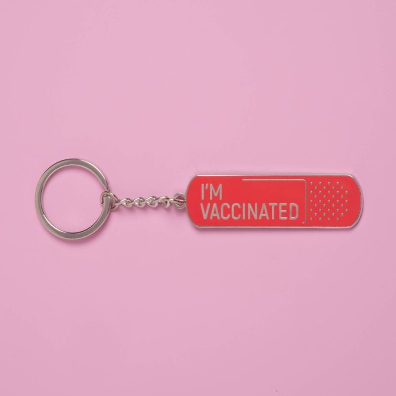 I mVaccinatedKeychainonColor