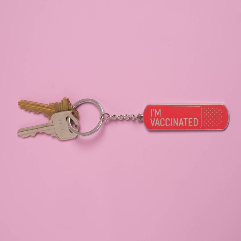 I mVaccinatedKeychainonColorwithkeys