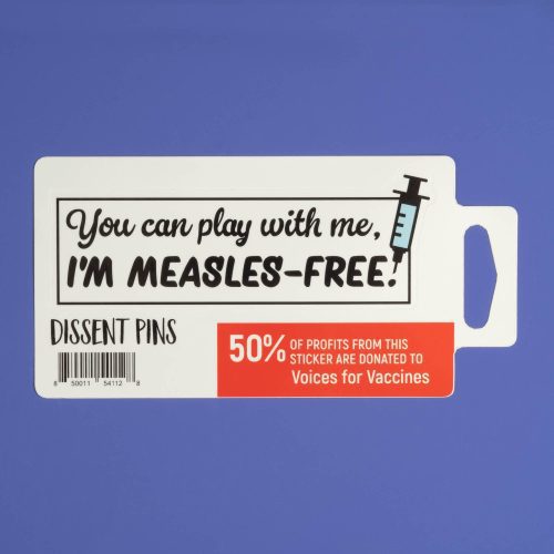 I m measles free sticker with backing