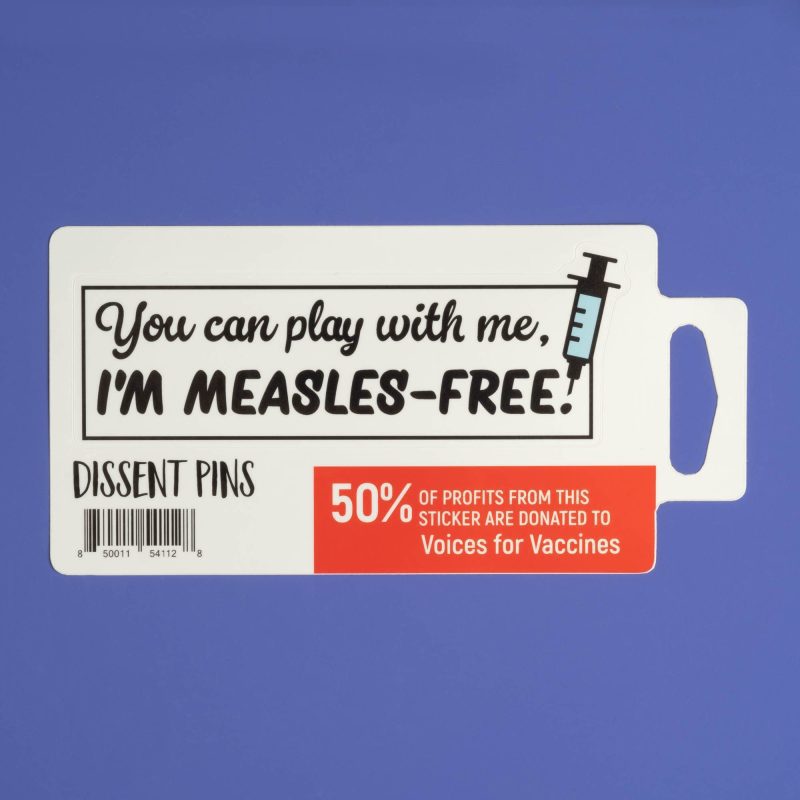 I m measles free sticker with backing