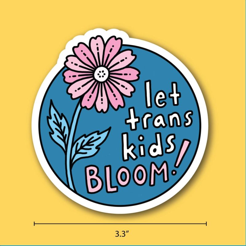 Let Trans Kids Bloom sticker mockup with measure 15984717 6c92 4dde 964a 9d0a967ec5b9