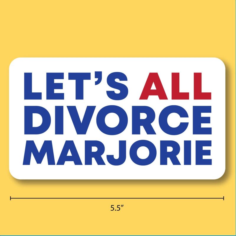 Let s All Divorce MTG sticker mockup with measure