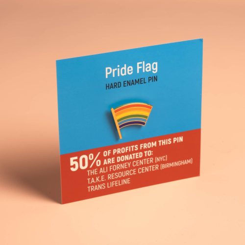 Pride Flag pin on Card