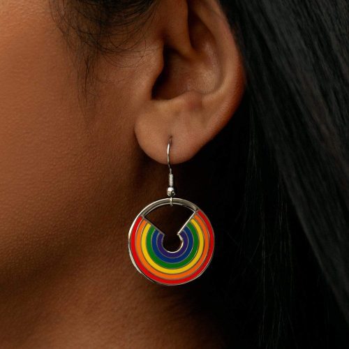 RainbowDropEarrings silvertone model