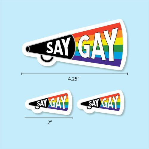 Say Gay Sticker mockup measure