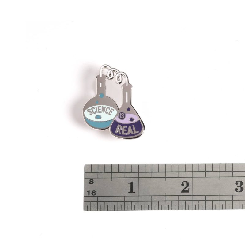 Science is Real Flasks Pin with ruler