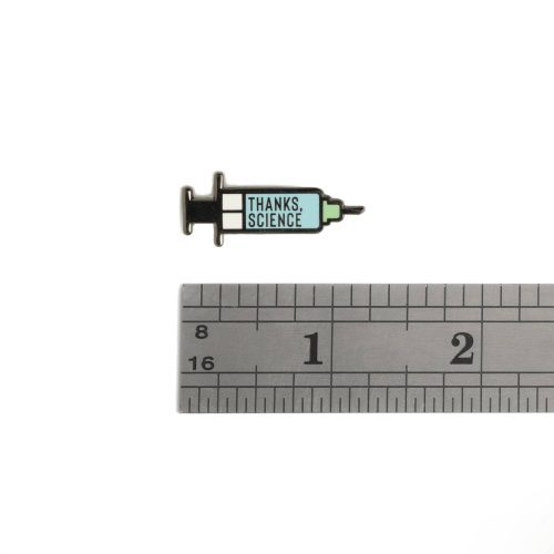 Thanks science vaccine mini pin with ruler