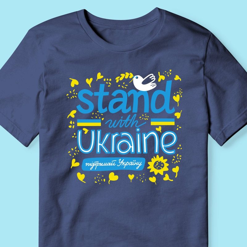 Ukraine T shirt A Lida Feday Stand With Ukraine Navy Blue