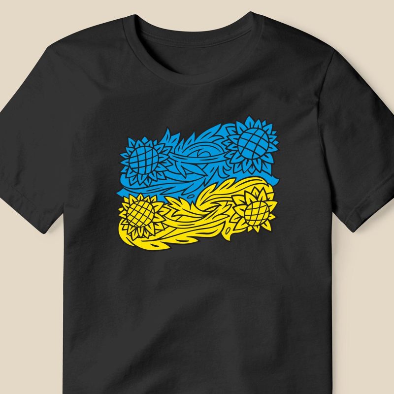 Ukraine T shirt D Flag VitaVikaclose up