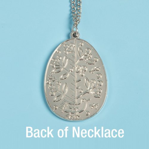 UkraineEggNecklace Flowers Silverback