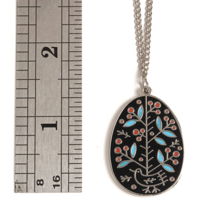 UkraineEggNecklace Flowers Silverwithruler