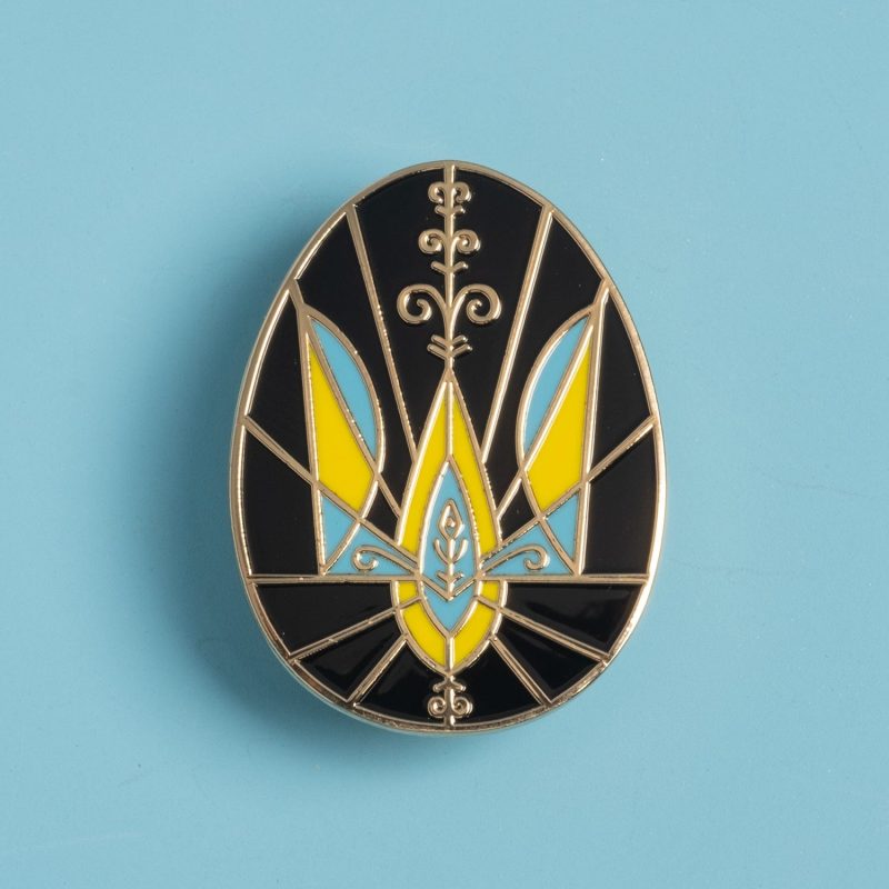 UkraineEggPin Trident Gold